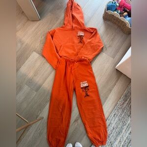 Boys Low Orange Hoodie and Sweatpants Set